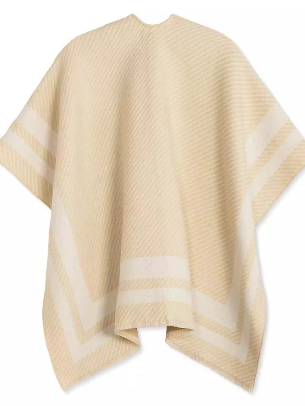 *NWT* Lauren Ralph Lauren Women’s Woven Twill-Border Ruana Cape, One Size - Picture 3 of 11